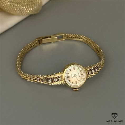 Anker vintage women's watch in 585 gold with .